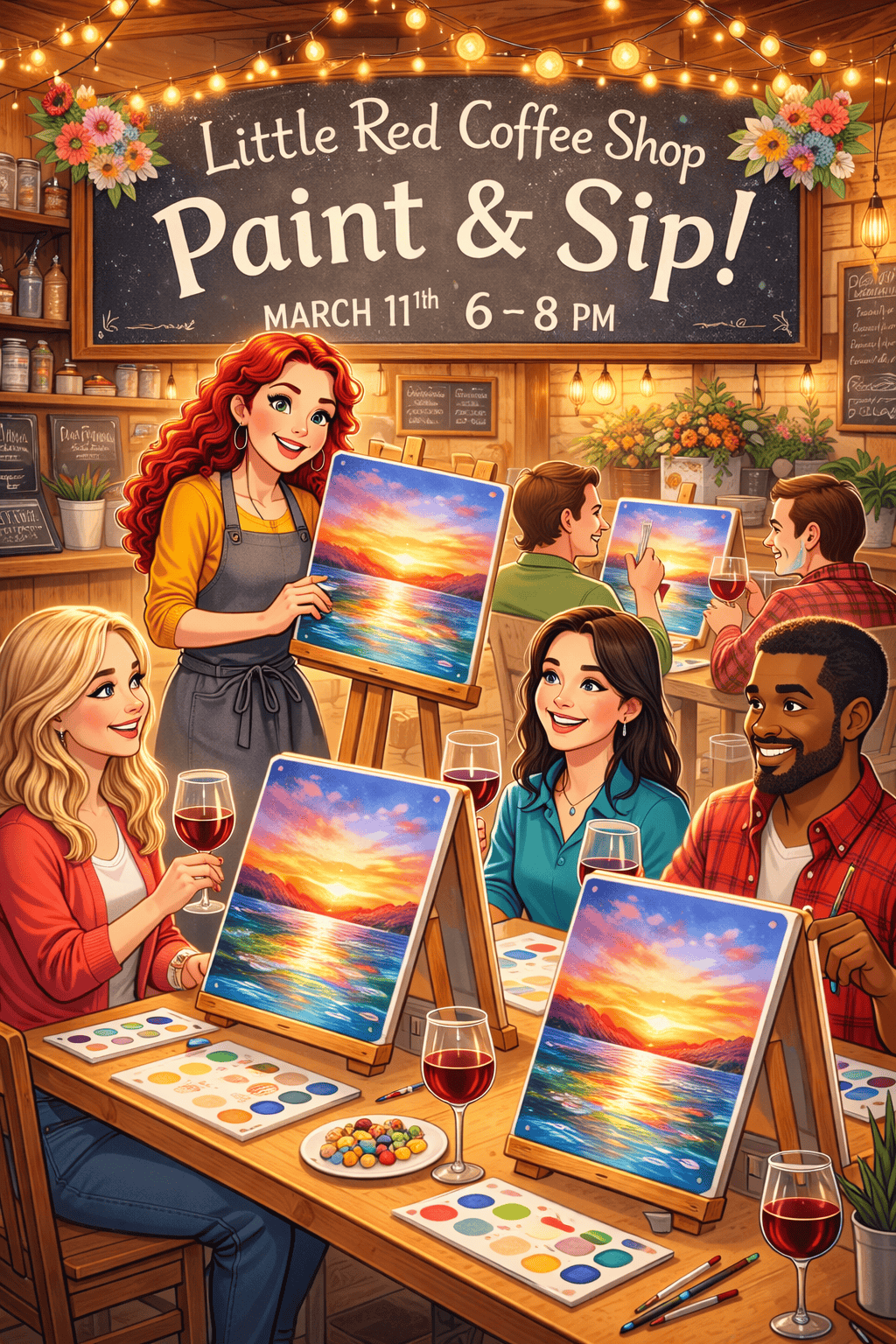 Little Red Coffee Shop Paint & Sip Event